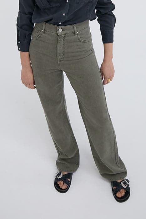 KHAKI HIGH-WAIST WIDE-LEG JEANS by IKKS