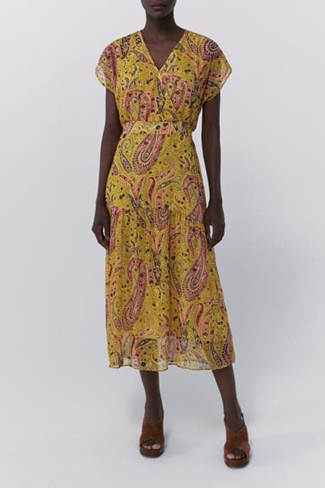 YELLOW PAISLEY SUMMER PRINT LONG DRESS by IKKS