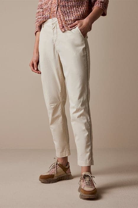 CHINO PANT PEACHY FINE TWILL IVORY by Summum Woman