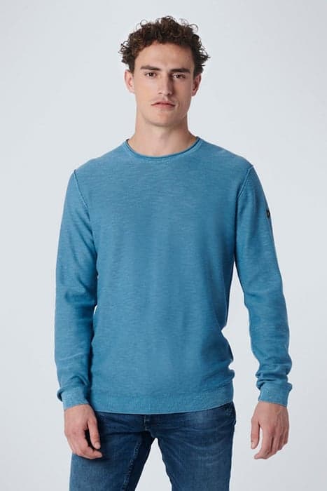 PULLOVER CREWNECK GARMENT DYED + STONE WASHED BLUE by No Excess