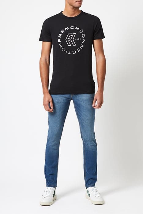 CHEVERON GRAPHIC SHORT SLEEVE T-SHIRT BLACK by French Connection