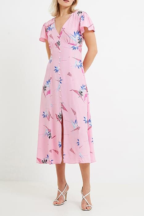 EUGINE ECO DELPHINE DRAPE MIDI DRESS SEA PINK by French Connection