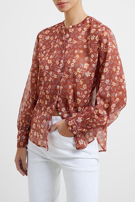 CECILA RECYCLED HALLIE CRINKLE SHIRT HONEY BRONZE by French Connection