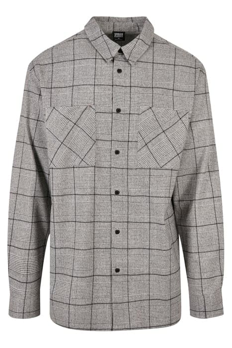 LONG OVERSIZED CHECKED GREYISH SHIRT GREY/BLACK by Urban Classics