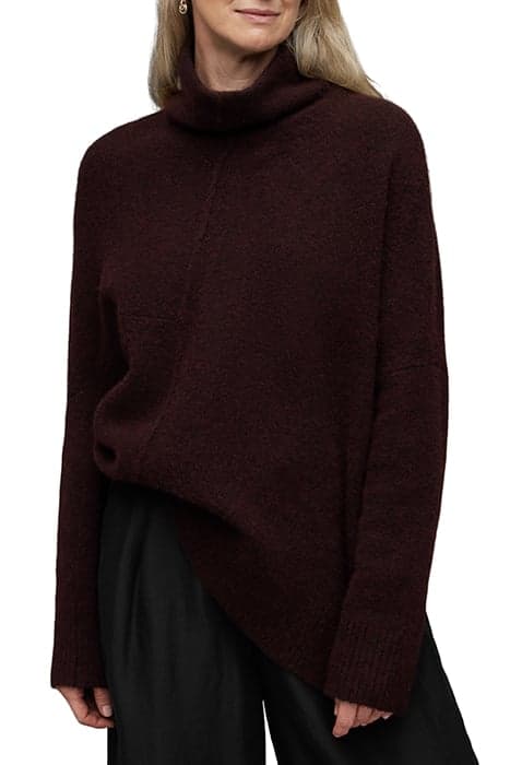 LOCK ROLL NECK RAISIN RED by AllSaints