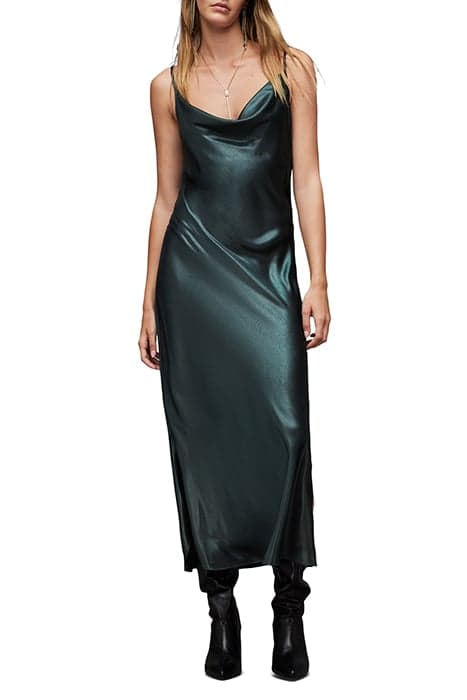 HADLEY METALLIC DRES DEEP GREEN by AllSaints