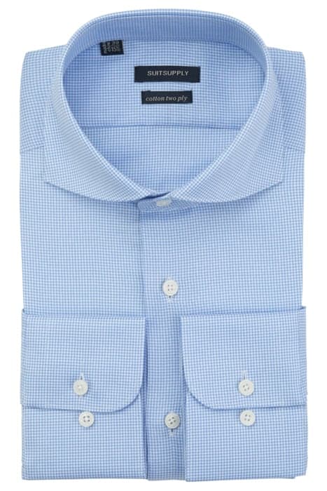 Pied de Poule Shirt Blue by Suitsupply