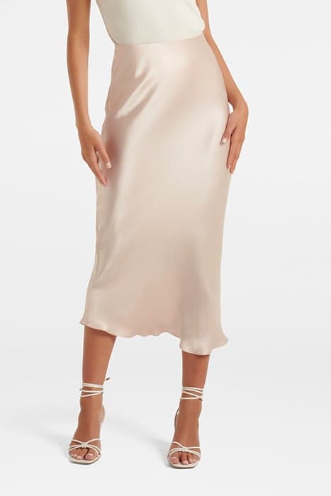 PORTIA BIAS MIDI SKIRT ALMOND MILK by Forever New