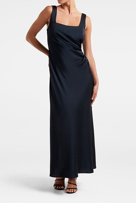 WINNIE SQUARE NECK RUCHED MIDI NAVY by Forever New