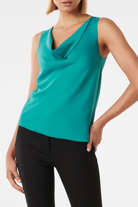 HAILEY COWL CAMI DIGITAL TEAL by Forever New