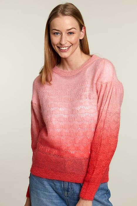 PINK AND RED TIE & DYE PULLOVER PINK by River Woods