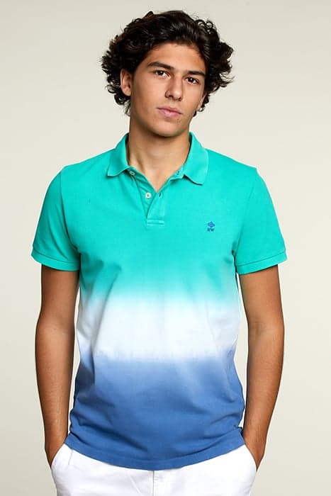 CUSTOM FIT TIE & DYE POLO IN KIWI by River Woods