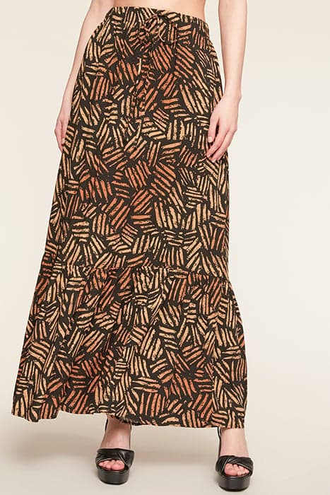 LONG ETHNIC PATTERN SKIRT BROWN by Motivi