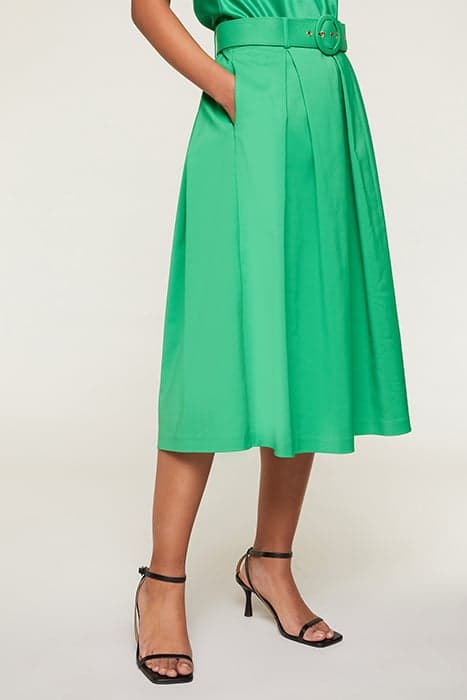 MIDI SKIRT WITH BELT LIGHT GREEN by Motivi