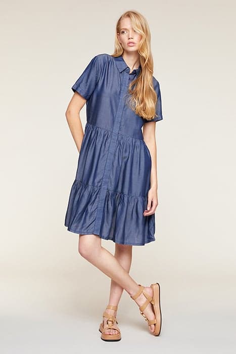 SHORT TENCEL DRESS BLUE by Motivi