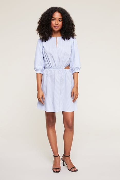 SHORT POPLIN DRESS WITH CUT-OUT FEATURE LIGHT BLUE by Motivi