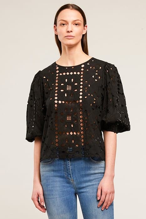 BRODERIE ANGLAISE SUMMER BLOUSE BLACK by Motivi