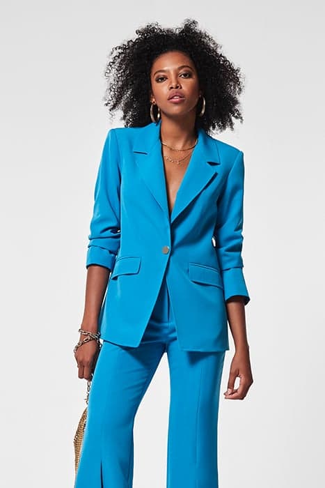 STRETCH PLAIN WEAVE CAIXAL JACKET BLUE by OKY