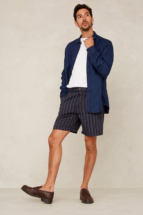 CRONUS BLUE LINEN STRIPE by Kings Of Indigo