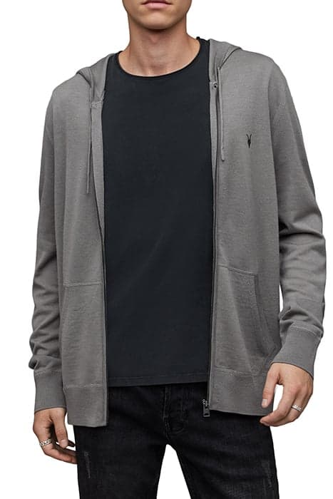 MODE MERINO ZIP HOOD PLANET GREY by AllSaints