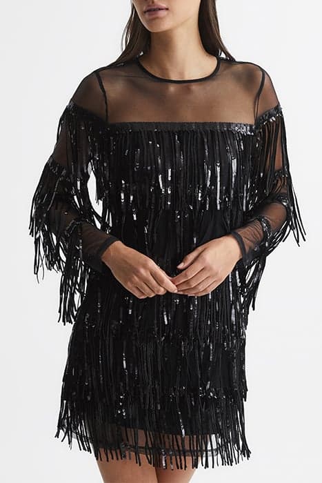 JOSEPHINE-FRINGE SEQUIN D BLACK by Reiss