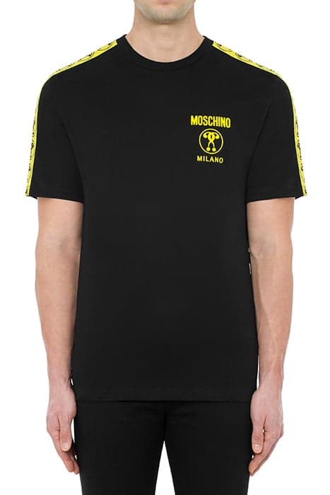 DOUBLE QUESTION MARK ORGANIC JERSEY T-SHIRT BLACK by Moschino