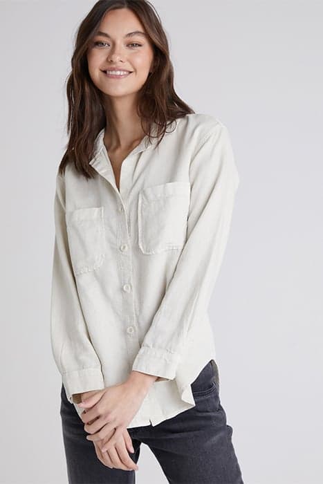 LONG SLEEVE TWO POCKET OVERSIZED SHIRT WHISPER GREY by Bella Dahl