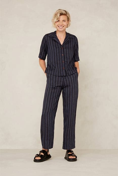 MORRIGAN BLUE LINEN STRIPE by Kings Of Indigo