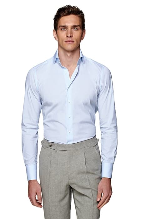 LUXURY STRETCH L.BLUE HAIRLINE LIGHT BLUE by Suitsupply