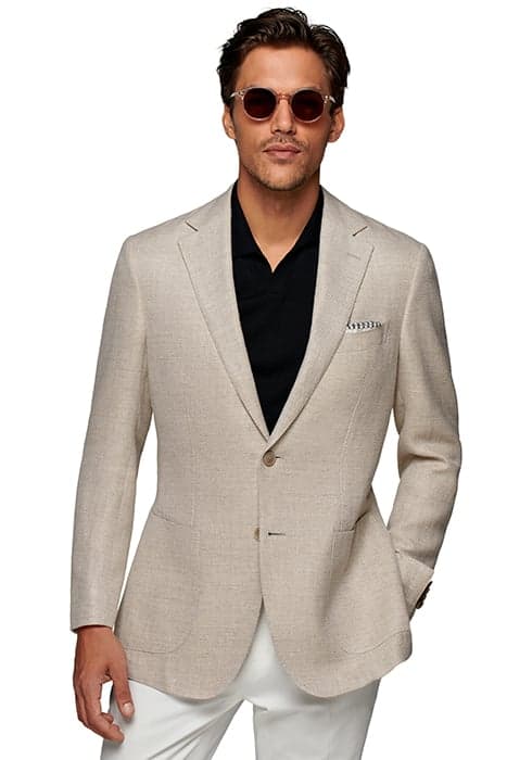 JACKET-L.BROWN-HERRINGBONE LIGHT BROWN by Suitsupply