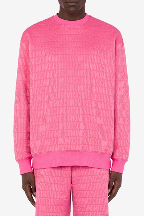 ALLOVER LOGO JACQUARD SWEATSHIRT FUCHSIA by Moschino