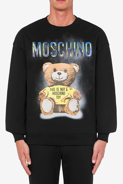 MOSCHINO TEDDY BEAR ORGANIC COTTON SWEATSHIRT BLACK by Moschino