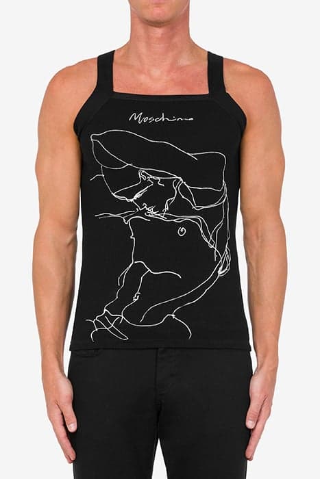 TONY VIRAMONTES ARCHIVE COTTON TANK TOP BLACK by Moschino