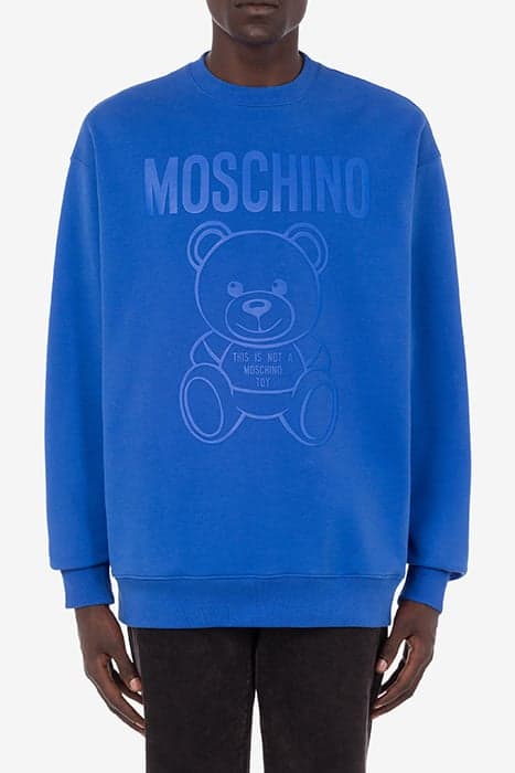 MOSCHINO TEDDY BEAR ORGANIC COTTON SWEATSHIRT BLUE by Moschino