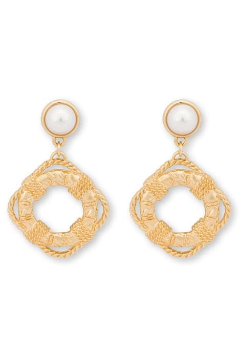 MOSCHINO LIFESAVER DROP EARRINGS GOLD by Moschino