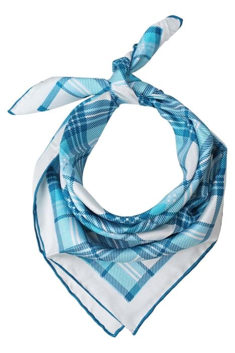 SILK SCARF SQUARED CHECKERED BLUE BLUE by Mucho Gusto