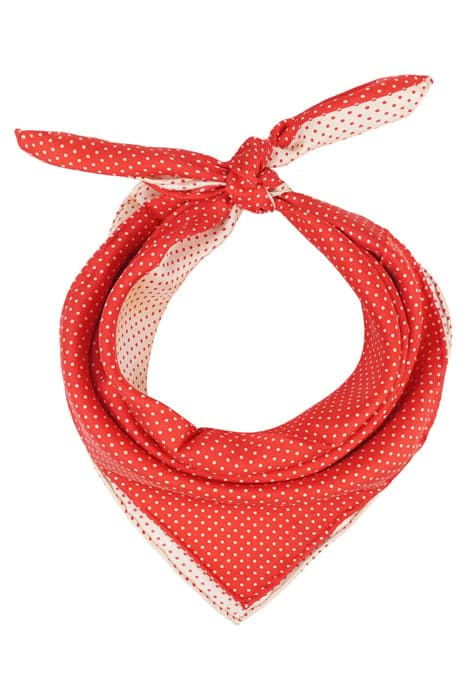 SILK SQUARED SCARF RED WHITE WITH DOTS RED,WHITE by Mucho Gusto