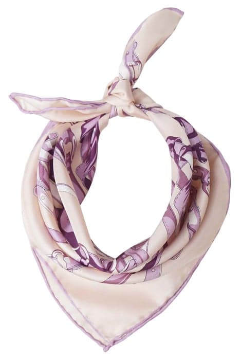 SILK SQUARED SCARF BELTS PURPLE LILA by Mucho Gusto