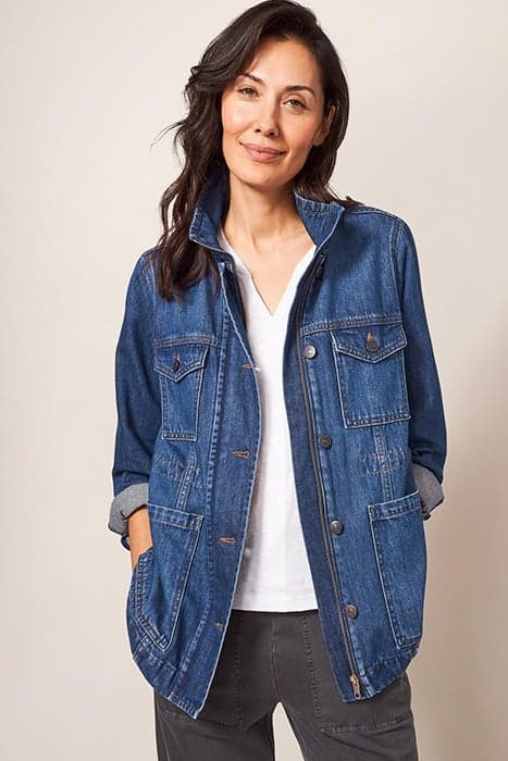 LEIGHTON DENIM JACKET DARK DENIM by White Stuff