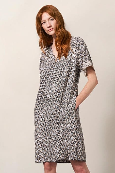 CORA LINEN BLEND DRESS NATURAL MULTI by White Stuff