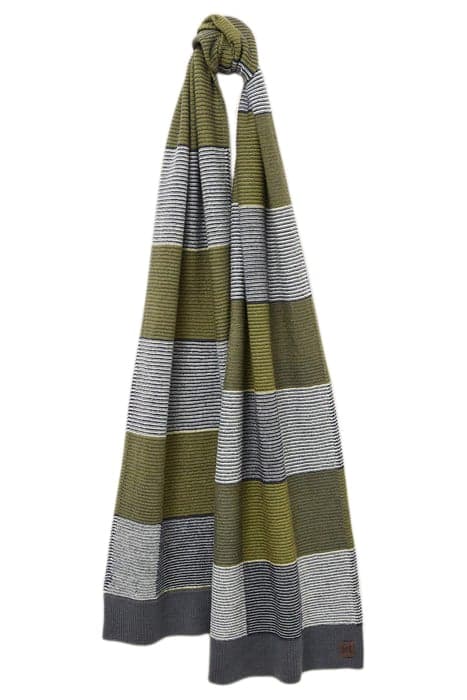 KNITTED CHECK MERINO SCARF GREY MULTI by White Stuff