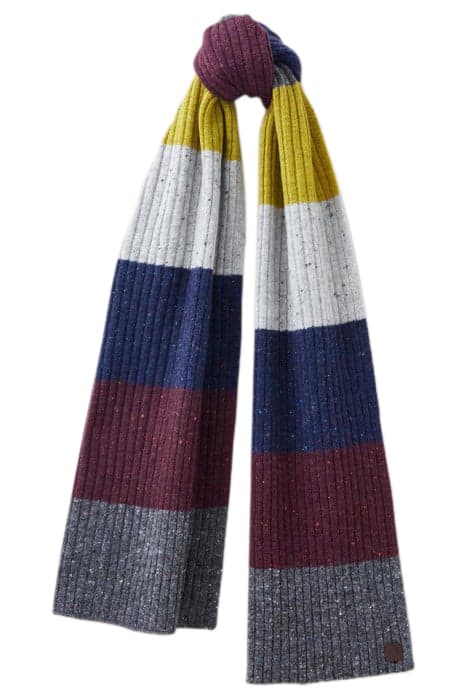 STRIPE WOOL RIBBED SCARF GREY MULTI by White Stuff