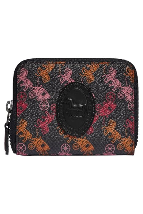 SMALL ZIP AROUND WALLET WITH HORSE AND CARRIAGE PRINT MULTI  by Coach