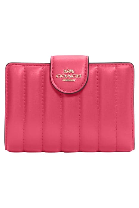 MEDIUM CORNER ZIP WALLET WITH QUILTING BOLD PINK by Coach