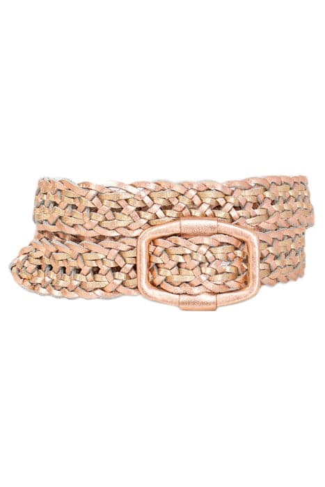 COPPER AND GOLD WOVEN LEATHER BELT ICE BLUSH by ICODE