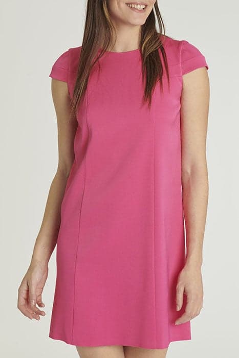 DRESS OTTOMAN STRETCH ROSE SHOCKING by Paule Ka