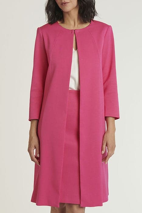 COAT OTTOMAN STRETCH ROSE SHOCKING by Paule Ka