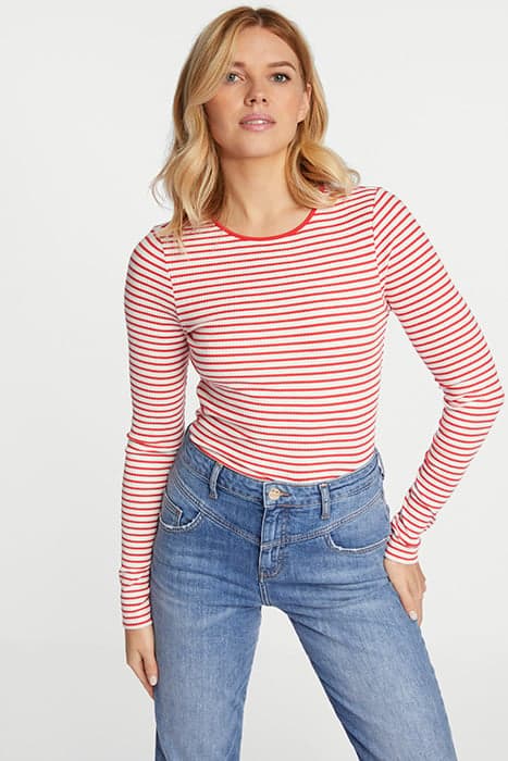 ORGANIC RIB LONGSLEEVE STRIPED RED SALSA by Rich & Royal