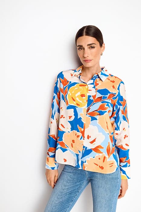 PRINTED BLOUSE AZZURE BLUE by Rich & Royal