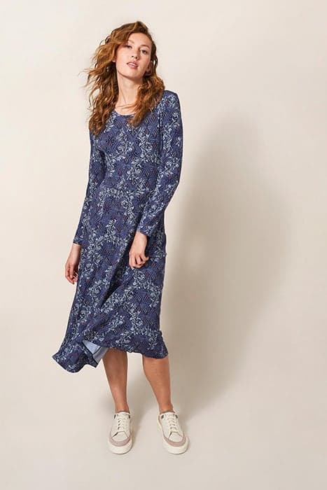 MADELINE ECO VERO JERSEY DRESS BLUE MULTI by White Stuff